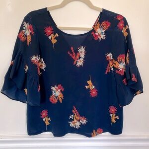 Madewell Silk Catus Bloom Blouse